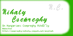 mihaly csepreghy business card